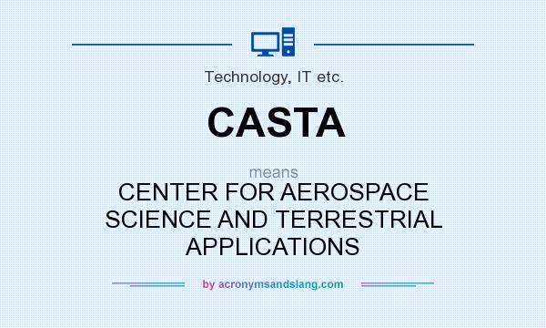 What does CASTA mean? It stands for CENTER FOR AEROSPACE SCIENCE AND TERRESTRIAL APPLICATIONS