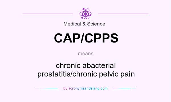 What does CAP/CPPS mean? It stands for chronic abacterial prostatitis/chronic pelvic pain
