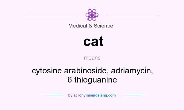 What does cat mean? It stands for cytosine arabinoside, adriamycin, 6 thioguanine