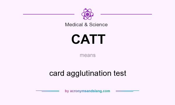 What does CATT mean? It stands for card agglutination test