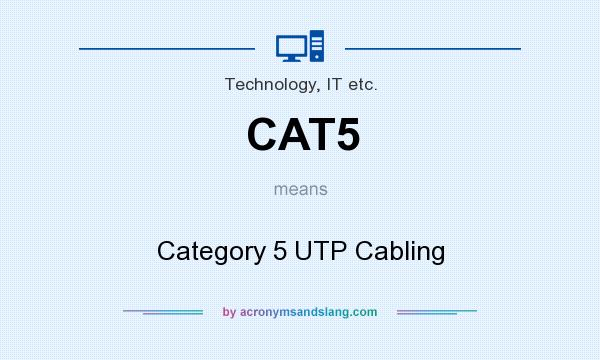 What does CAT5 mean? It stands for Category 5 UTP Cabling
