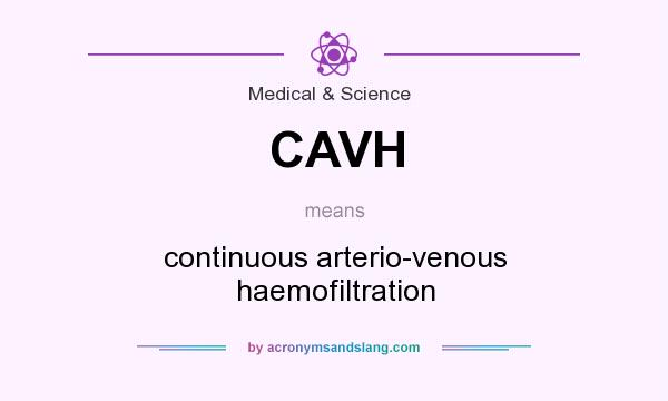 What does CAVH mean? It stands for continuous arterio-venous haemofiltration