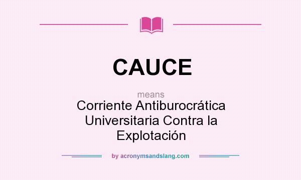 What does CAUCE mean? It stands for Corriente Antiburocrática Universitaria Contra la Explotación