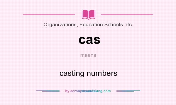 What does cas mean? It stands for casting numbers
