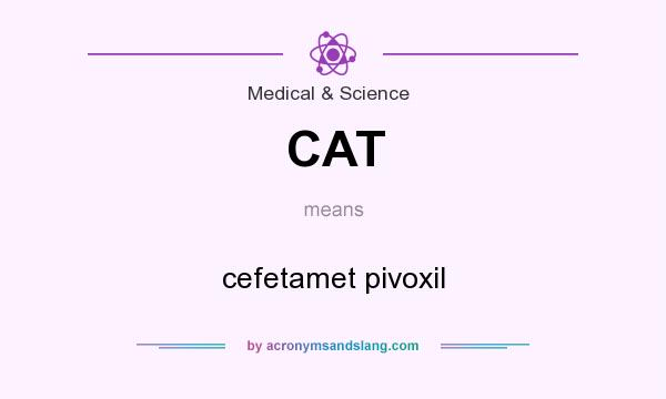 What does CAT mean? It stands for cefetamet pivoxil