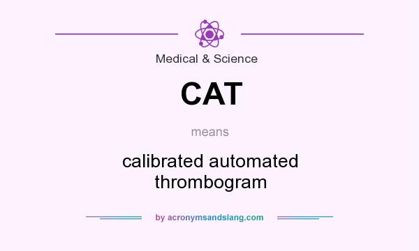 What does CAT mean? It stands for calibrated automated thrombogram
