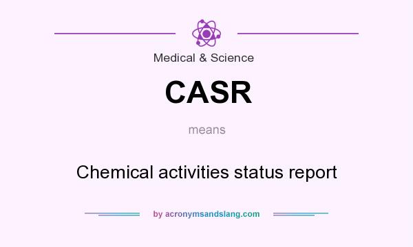 What does CASR mean? It stands for Chemical activities status report