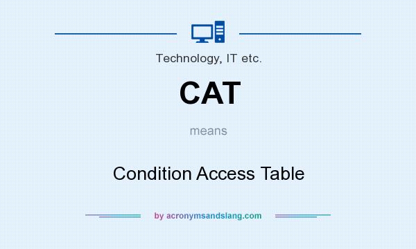 What does CAT mean? It stands for Condition Access Table