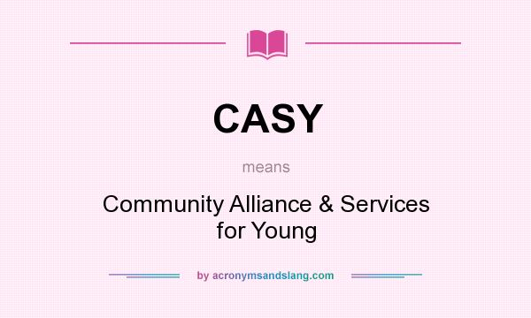 What does CASY mean? It stands for Community Alliance & Services for Young