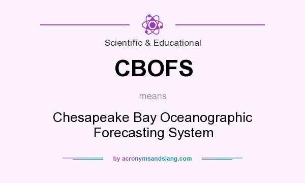 What does CBOFS mean? It stands for Chesapeake Bay Oceanographic Forecasting System