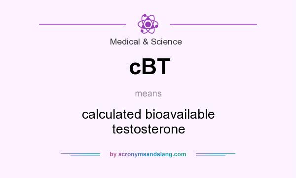 What does cBT mean? It stands for calculated bioavailable testosterone