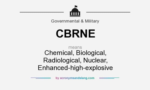 What does CBRNE mean? It stands for Chemical, Biological, Radiological, Nuclear, Enhanced-high-explosive