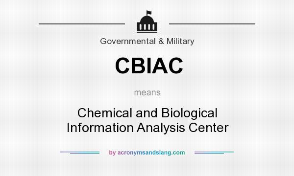 What does CBIAC mean? It stands for Chemical and Biological Information Analysis Center