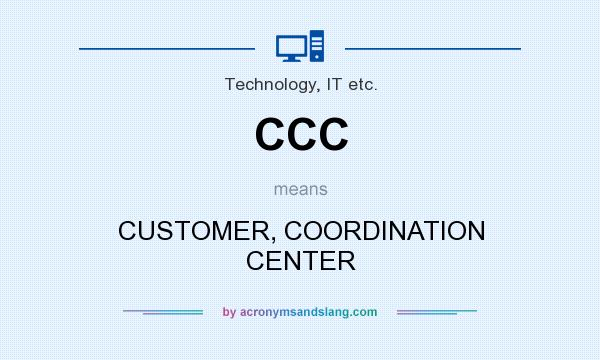 What does CCC mean? It stands for CUSTOMER, COORDINATION CENTER