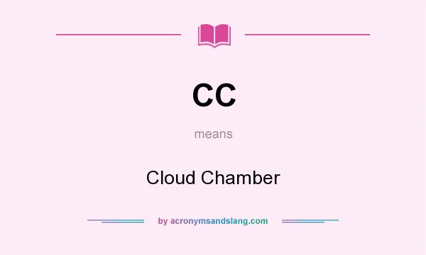 What does CC mean? It stands for Cloud Chamber