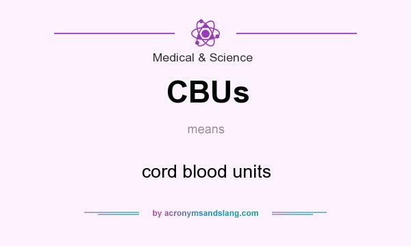 What does CBUs mean? It stands for cord blood units