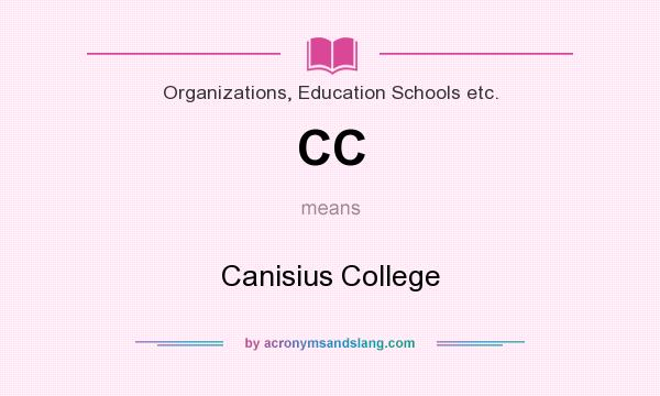 What does CC mean? It stands for Canisius College