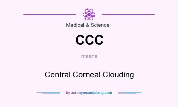 What does CCC mean? It stands for Central Corneal Clouding