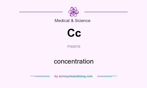 What does Cc mean? It stands for concentration