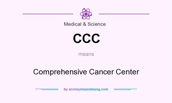 What does CCC mean? It stands for Comprehensive Cancer Center