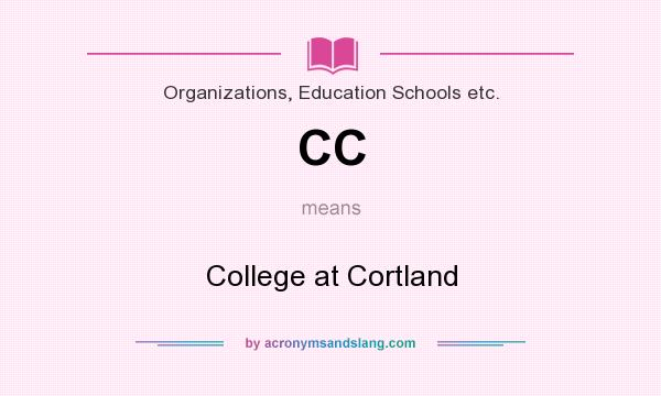 What does CC mean? It stands for College at Cortland