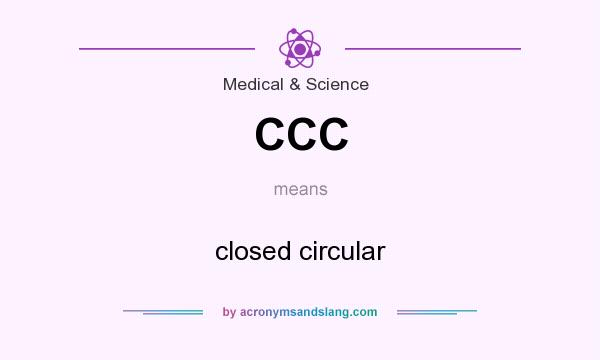 What does CCC mean? It stands for closed circular