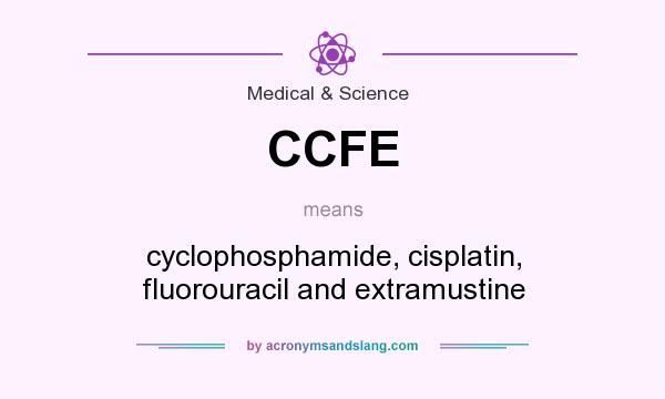 What does CCFE mean? It stands for cyclophosphamide, cisplatin, fluorouracil and extramustine