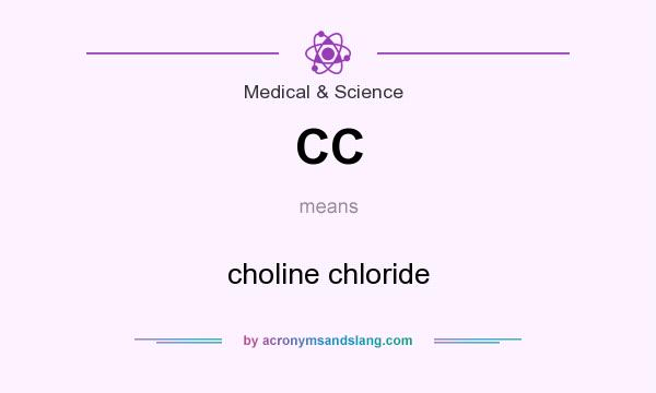 What does CC mean? It stands for choline chloride