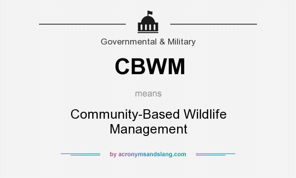 What does CBWM mean? It stands for Community-Based Wildlife Management