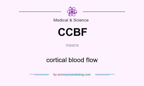 What does CCBF mean? It stands for cortical blood flow