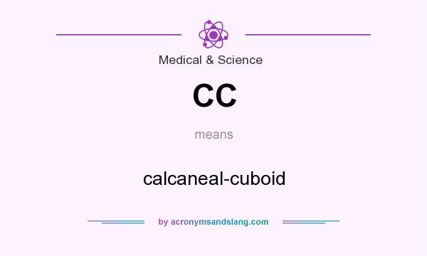 What does CC mean? It stands for calcaneal-cuboid