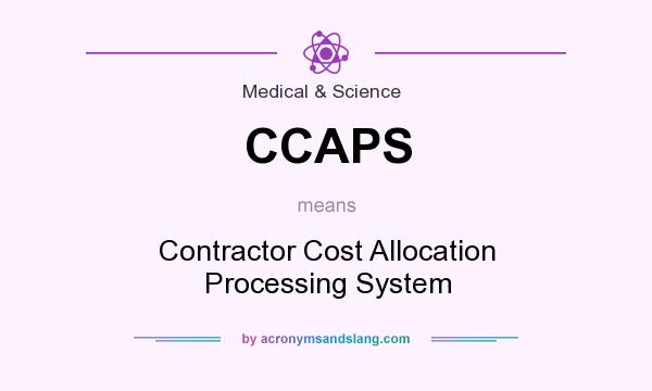 What does CCAPS mean? It stands for Contractor Cost Allocation Processing System