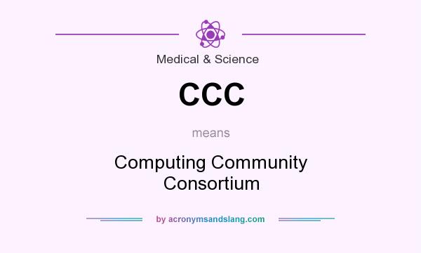 What does CCC mean? It stands for Computing Community Consortium