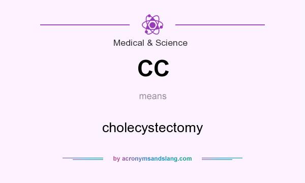 What does CC mean? It stands for cholecystectomy