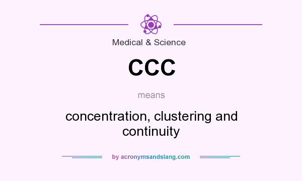 What does CCC mean? It stands for concentration, clustering and continuity