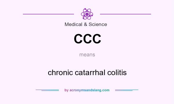 What does CCC mean? It stands for chronic catarrhal colitis