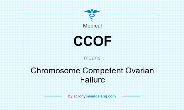 What does CCOF mean? It stands for Chromosome Competent Ovarian Failure