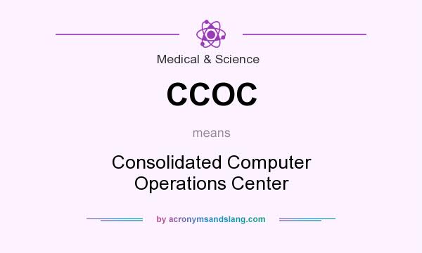 What does CCOC mean? It stands for Consolidated Computer Operations Center