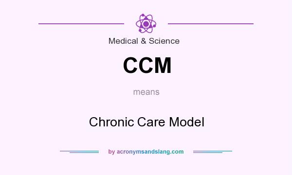 What does CCM mean? It stands for Chronic Care Model