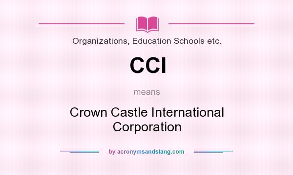What does CCI mean? It stands for Crown Castle International Corporation