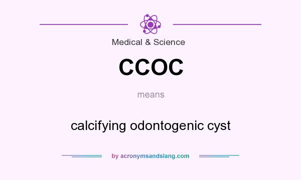 What does CCOC mean? It stands for calcifying odontogenic cyst