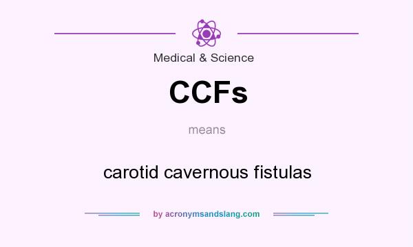 What does CCFs mean? It stands for carotid cavernous fistulas