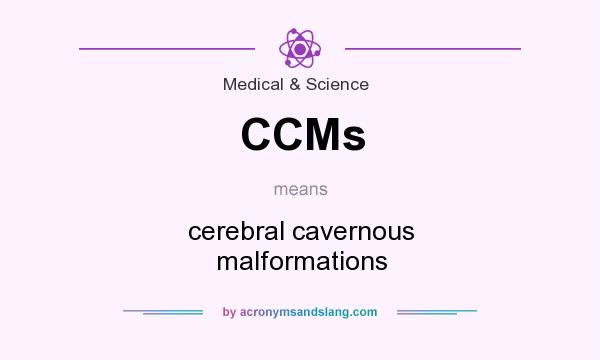 What does CCMs mean? It stands for cerebral cavernous malformations