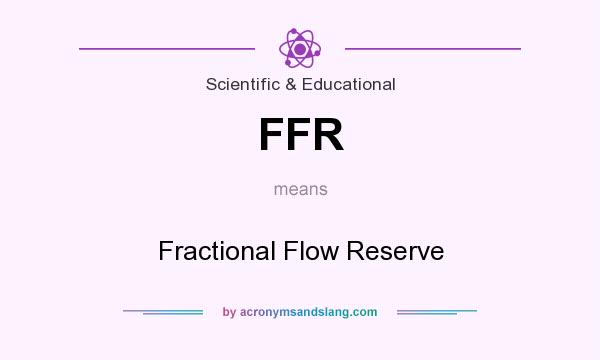 What does FFR mean? It stands for Fractional Flow Reserve
