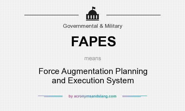 What does FAPES mean? It stands for Force Augmentation Planning and Execution System