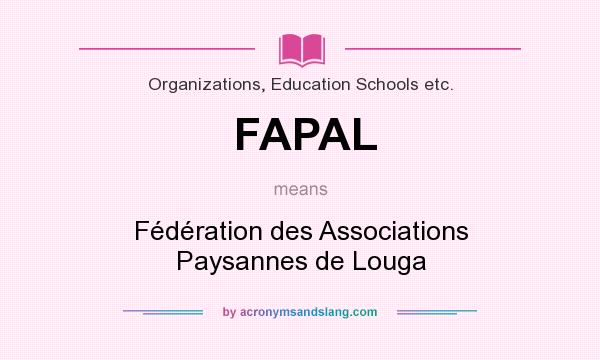 What does FAPAL mean? It stands for Fédération des Associations Paysannes de Louga