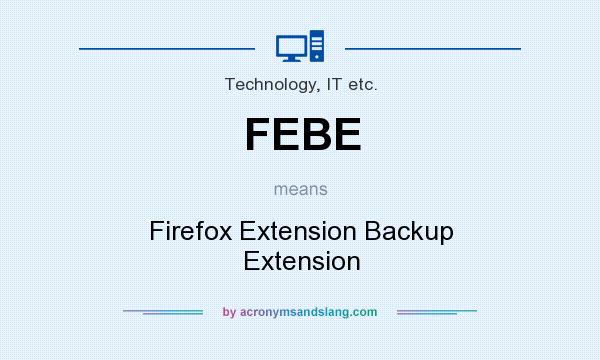 What does FEBE mean? It stands for Firefox Extension Backup Extension