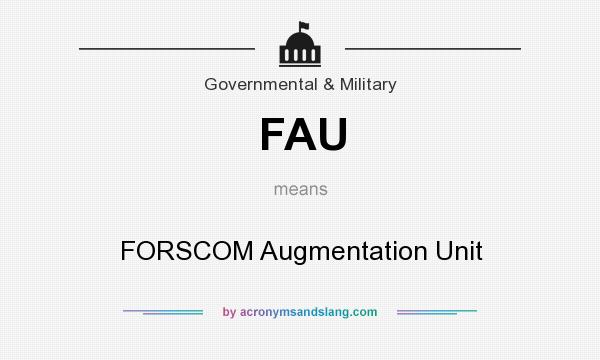 What does FAU mean? It stands for FORSCOM Augmentation Unit