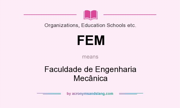 What does FEM mean? It stands for Faculdade de Engenharia Mecânica