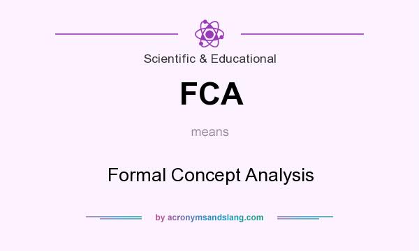 What does FCA mean? It stands for Formal Concept Analysis